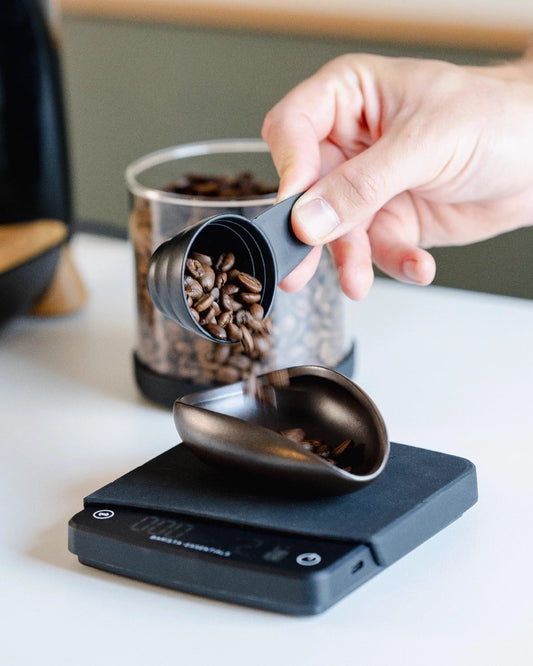 Barista cadeauset met dosing tray voor het afwegen van je koffiebonen